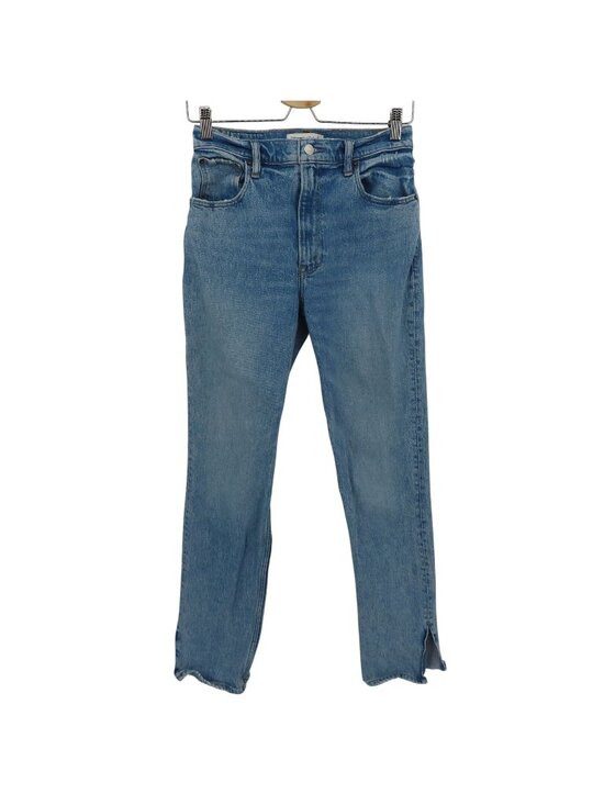 Abercrombie & Fitch Denim - Abercrombie & Fitch 4/27 90s Straight Ultra High Rise Distressed Blue Denim Jean